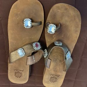 Yellow box bling sandals